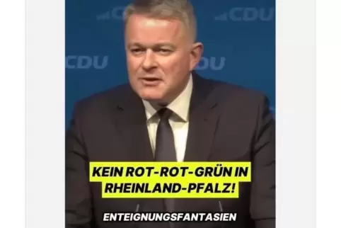 Schnappschuss aus einer Instagram-Story der CDU Rheinland-Pfalz und von Spitzenkandidat Gordon Schnieder vom 19. Februar. 