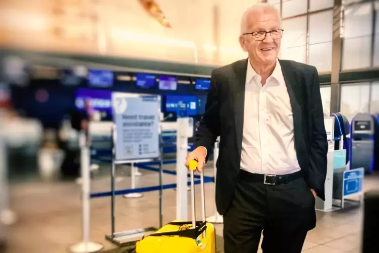 Unterwegs mit dem Ministerpr&auml;sidenten. 