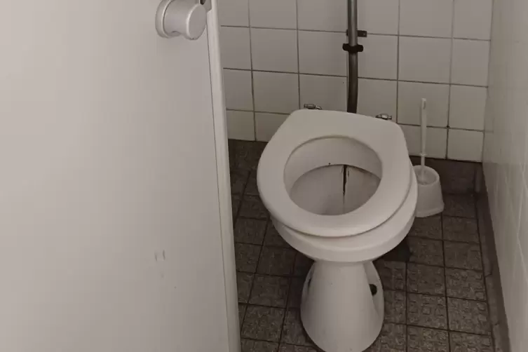 &Auml;ltere Modelle: in die Jahre gekommene Toilette. 