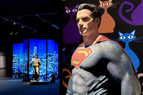 Der Göttliche mit der Sollbruchstelle: Die lebensgroße Superman-Statue in der Speyerer Schau trägt die Züge von Henry Cavill, de
