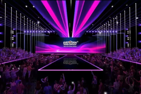 Die Bühne ist bereit: Am 28. Februar wird in einer Liveshow mit 1300 Zuschauern der deutsche ESC-Teilnehmer bestimmt. 