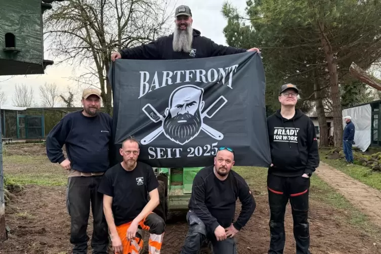 Arbeitseinsatz Ende Februar: mit dabei die "Bartfront". 
