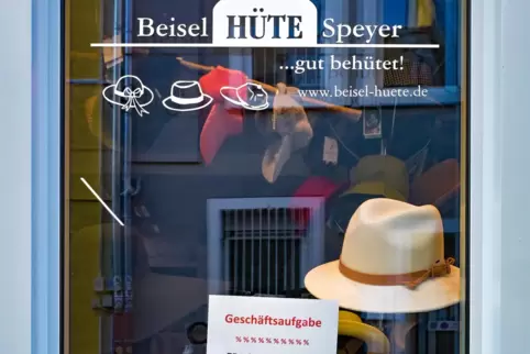 Steht kurz vor der Schließung: das Ladengeschäft von Hut Beisel. 