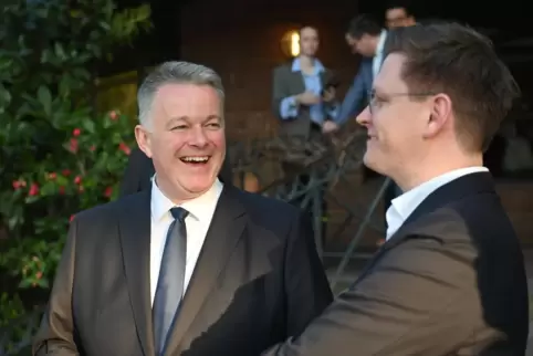 Sind im Wahlkampf als konsistentes Team aufgetreten: Spitzenkandidat Gordon Schnieder (links) und sein General Johannes Steinige