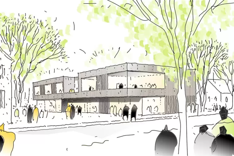 Mit dieser Skizze pr&auml;sentierten die Architekten vor knapp drei Jahren ihre Vorstellung vom Neubau. Doch an dem Bau wird sich woh