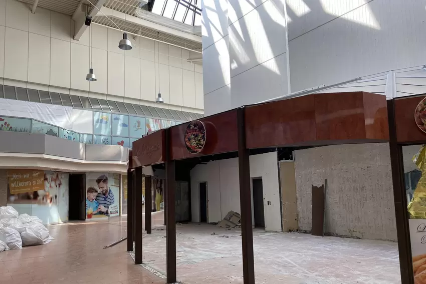 Das Innere der Mall wurde entkernt.