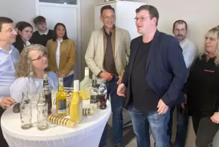 Sieger-Rede: Im Moment der Aufnahme stand Philipp Gruber als Sieger der Stichwahl fest. 