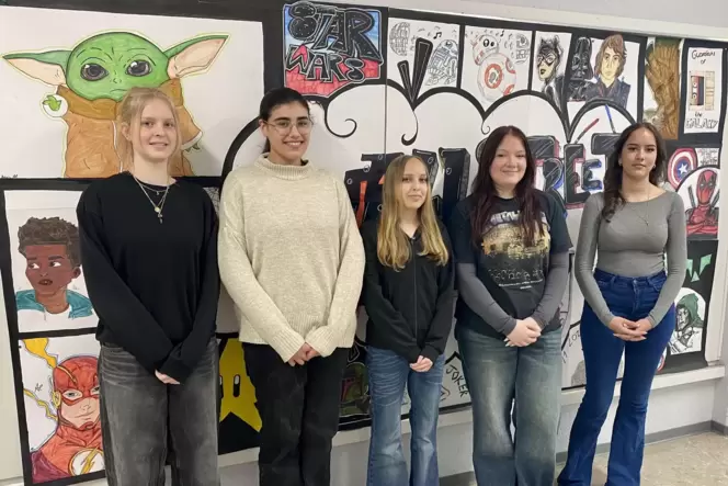 Zu den Projekten, die Evelin, Livan, Alexandra, Kiyara und Maria (von links) in Eigenregie realisiert haben, zählt die "Wallstre
