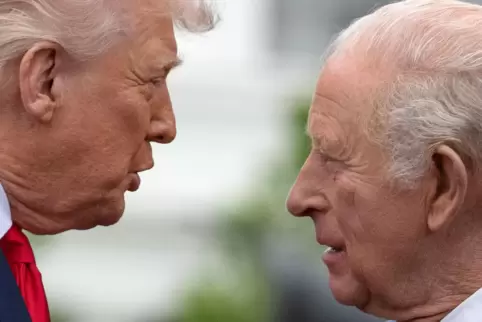 Ausgerechnet Charles (rechts) erinnerte US-Präsident Trump daran, dass es keine königliche Machtfülle mehr geben dürfe. 
