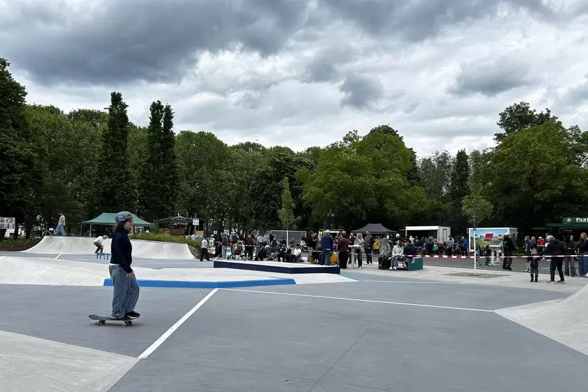 Die Skater freuten sich auf den Skatewettbewerb, der um 15 Uhr begann.