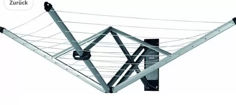 11253108_10_1 brabantia WALLFIX, platzsparend, abklappbar (Onlinebilder), 24m Wäscheleine, Außenleinen 120cm lang. Selbstabholer 50.-€.