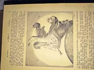 mit Apokryphische Bücher, ca nach 1920, Illustriert von Julius Schnorr von Carolsfeld, ausgefüllte Familienhistorie, Einband bes