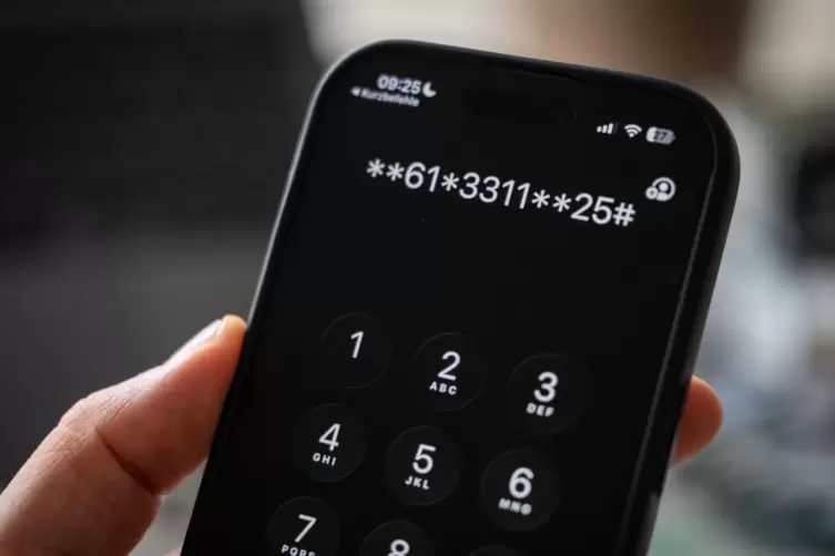 GSM-Code **61*3311**25# auf dem Disply eines iPhone