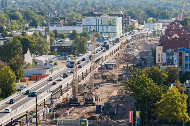 Baustelle S&uuml;dschnellweg Hannover