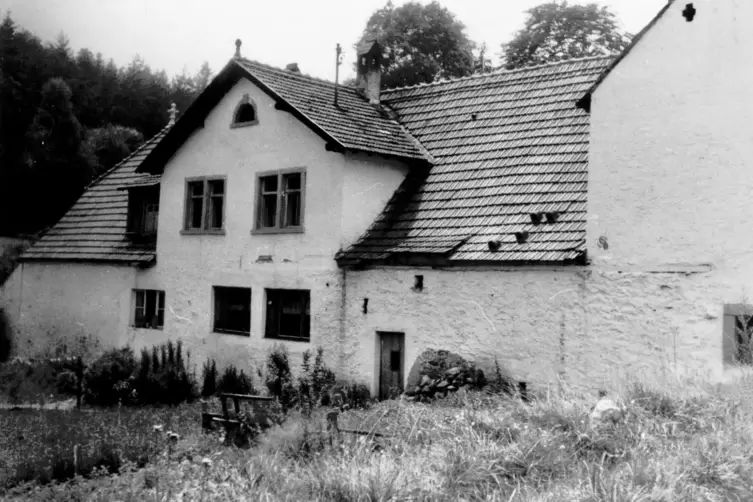 Die R&uuml;ckseite der Hetschm&uuml;hle vom Garten her 1971.