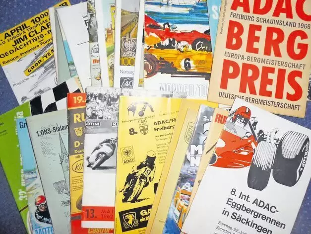Fotos, Bücher, Zeitschriften, Programme, Automobilsport 60er bis 80er Jahre.