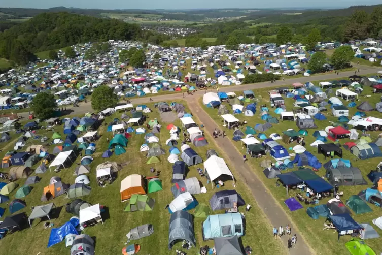 Vorbereitung auf Open-Air-Festival «Rock am Ring»