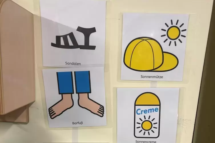 In der Garderobe sehen die Kinder dieses Plakat mit wichtigen Tipps, wie sie sich bei Sonnenschein sch&uuml;tzen k&ouml;nnen.