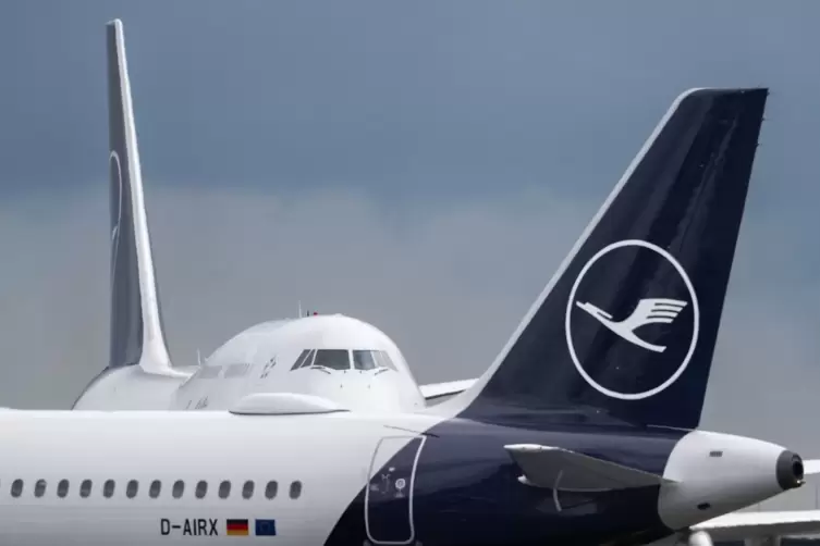 Passagiermaschinen der Lufthansa am Flughafen Frankfurt