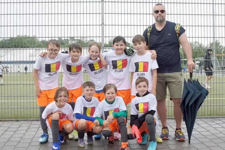 Team Belgien, Gruppe C (GS Rimschweiler), vorne von links: Jan Weber, Elijah Steinmanis, Till Weber, Julien Sperber. Hinten von 
