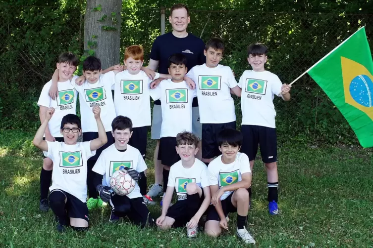 Team Brasilien, Gruppe C (GS Bruchhof), vorne von links: Marwan Alibrahim, Lukas Ehrhardt, Miko Rothe, Amer Sulaiman. Hinten von