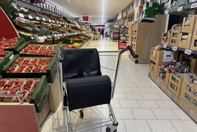 So sieht der spezielle Einkaufswagen aus.