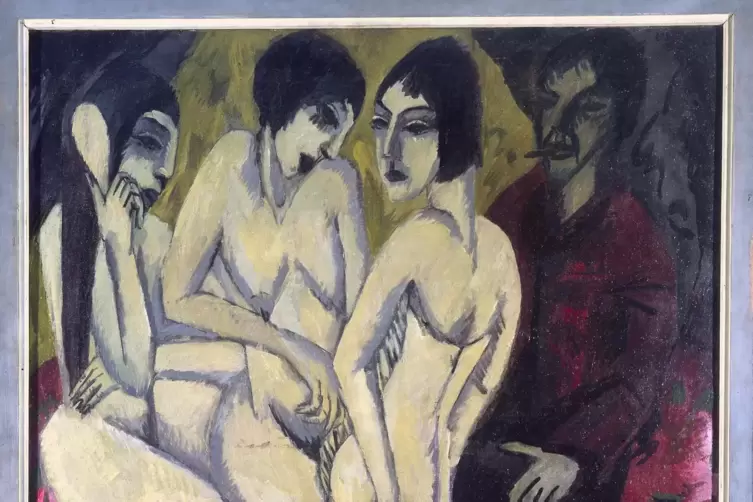 Ernst Ludwig Kirchners Bild &bdquo;Das Urteil des Paris&ldquo; (hier ein Ausschnitt) sollte restituiert werden, konnte aber im Museum bleibe