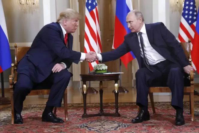 Schon in Donald Trumps erster Amtszeit – hier bei einem Treffen in Helsinki – hatte der US-Präsident Worte der Anerkennung für d