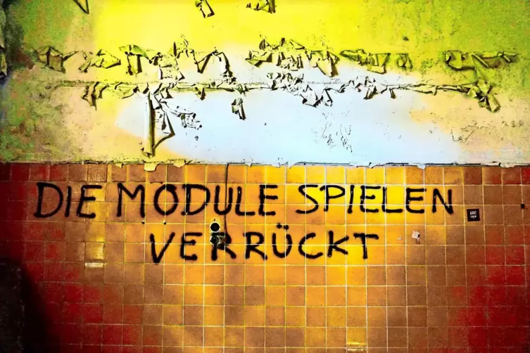 Nach der R&auml;umung des Gel&auml;ndes durch die Russen wurde das Haus zu einem geheimen Partytreff &ndash; ironische Graffitis inklusive.