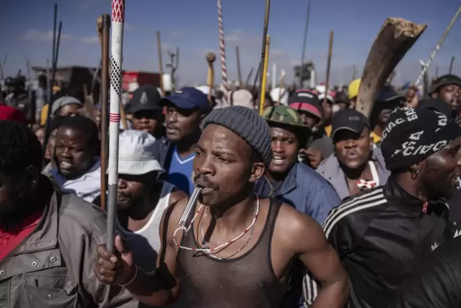 Protestaktion in Johannesburg: Die Wut richtet sich nicht nur gegen undokumentierte Ausländer.