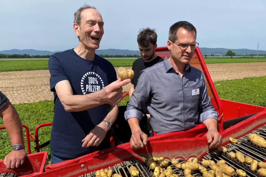 Steffen Boiselle hat nicht nur ein Herz für Pfälzer Grumbeere. Er findet auch herzförmige Kartoffeln.
