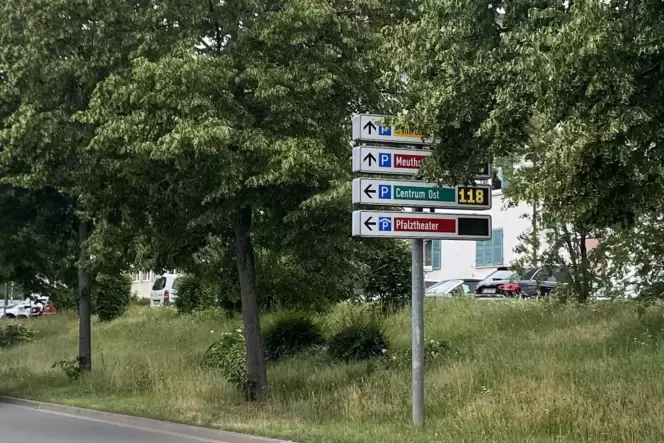 Kaum zu erkennen: Hinweistafeln auf Parkplätze in der Ludwigstraße. Kaum zu erkennen: Hinweistafeln auf Parkplätze in der Ludwigstraße.