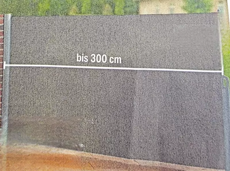 11255108_10_1 300 x 160 cm (BxH), Wind- und Sichtschutz, PU-beschichtet, Polyester 220 g/m², inkl. Halteposten, zusammen für 50,- €
