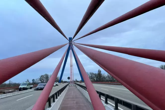 Die A61-Rheinbrücke bei Speyer.