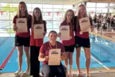 Das Vize-Landesmeisterteam der DLRG Pirmasens: von links Emma Getmann, Sophia Berger, Nora Faul, Elisa Sandhövel, Mia Getmann. 