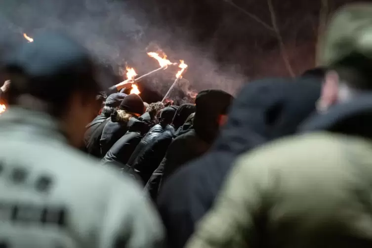 Fackelmahnwache auf dem Wartberg