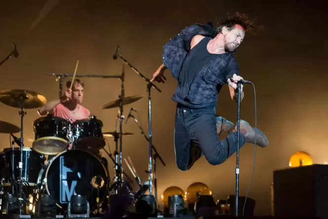 Konzerte wie ein Gottesdienst: Eddie Vedder und Schlagzeuger Matt Cameron von Pearl Jam.