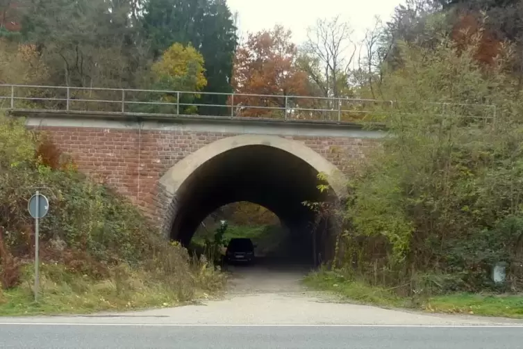 400 Meter vom Frauenstein in Richtung Hauenstein befindet sich auch heute noch der imposante Tunnel, der zum Gleis 7 des neuen B