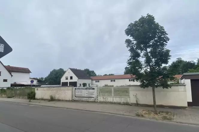 Auf diesem brachliegenden Gelände soll das 14-Parteien-Haus entstehen. Im Hintergrund ist die Halle des TV Rödersheim zu sehen.