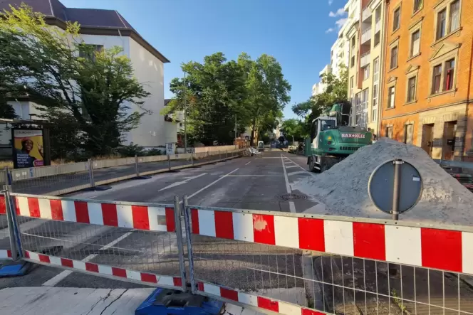 Die Rohrlachstraße während der Bauarbeiten.