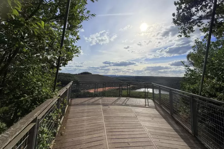Die nur zu Fu&szlig; oder per Rad erreichbare Plattform auf der deutsch-franz&ouml;sischen Grenze, von der aus das Naturreservat Barrois zu