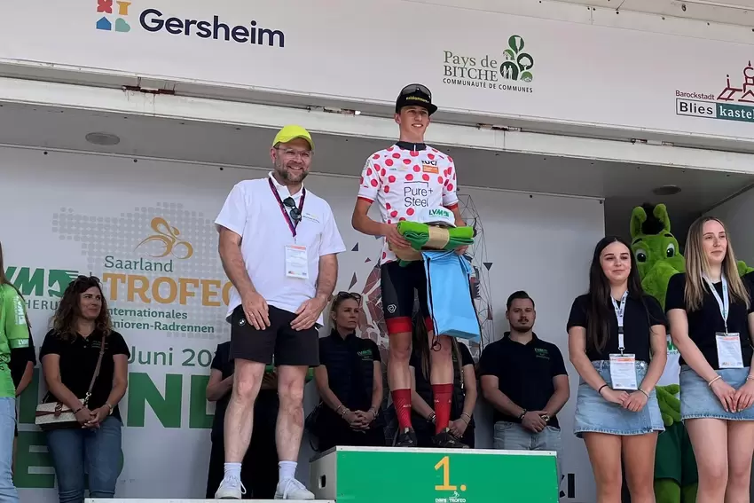 Der Österreicher Michael Hettegger gewinnt die Bergwertung bei der 38. LVM Saarland Trofeo.