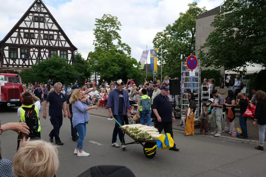 Es war ordentlich was los beim Rettichfestumzug 2026, der nach zehn Jahren erstmals wieder stattfand.