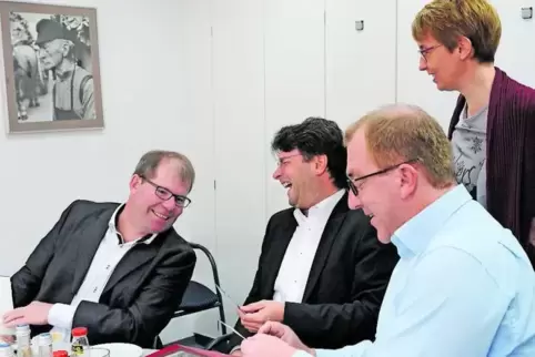 Hatten beim Interview viel zu lachen: Jürgen Oberholz, Christoph Glogger, Torsten Bechtel und Dagmar Schindler-Nickel.