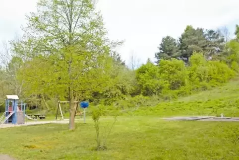 Im leicht geneigten Hang oberhalb des Spielplatzes unweit der Mozartstraße und bis hinüber zur Speyerstraße soll das Baugebiet „
