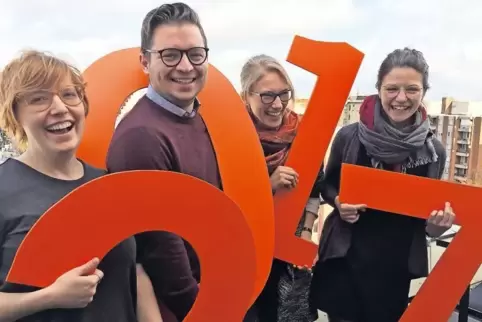 Freuen sich auf den Kirchentag (von links): Anne Steeg, Till Strang, Lisa Rheinheimer und Annika Hanke.