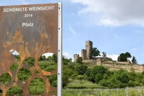 Die „schönste Weinsicht der Pfalz“ mit der Wachtenburg. Foto: FRANCK