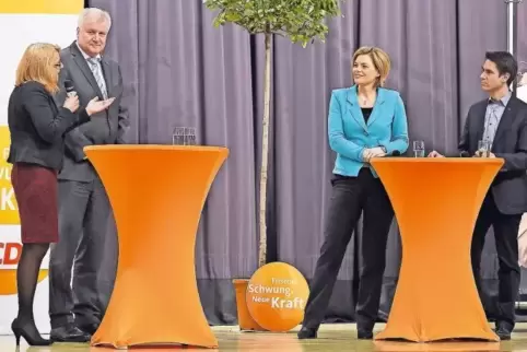 Christian Beilmann im Landtagswahlkampf 2016 bei einer Veranstaltung mit der CDU-Landesvorsitzenden Julia Klöckner.