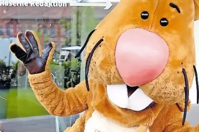 Mit dabei: RHEINPFALZ-Maskottchen Nils Nager.