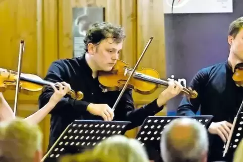 Anne Theresa Steckel, Philip Bohnen und Miguel Colom (v. li.) beim Euroclassic-Konzert in Hornbach.